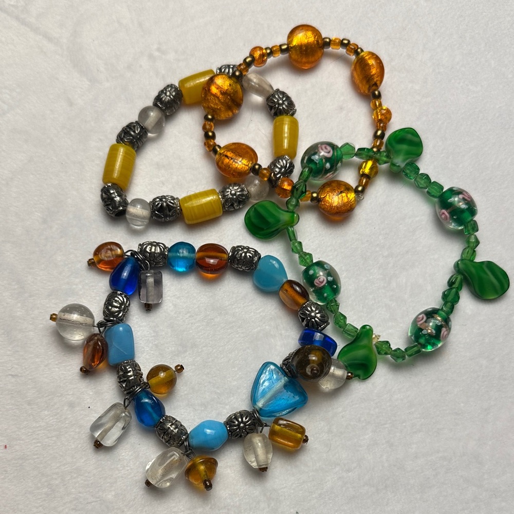 Set of 4 handmade beaded bracelets